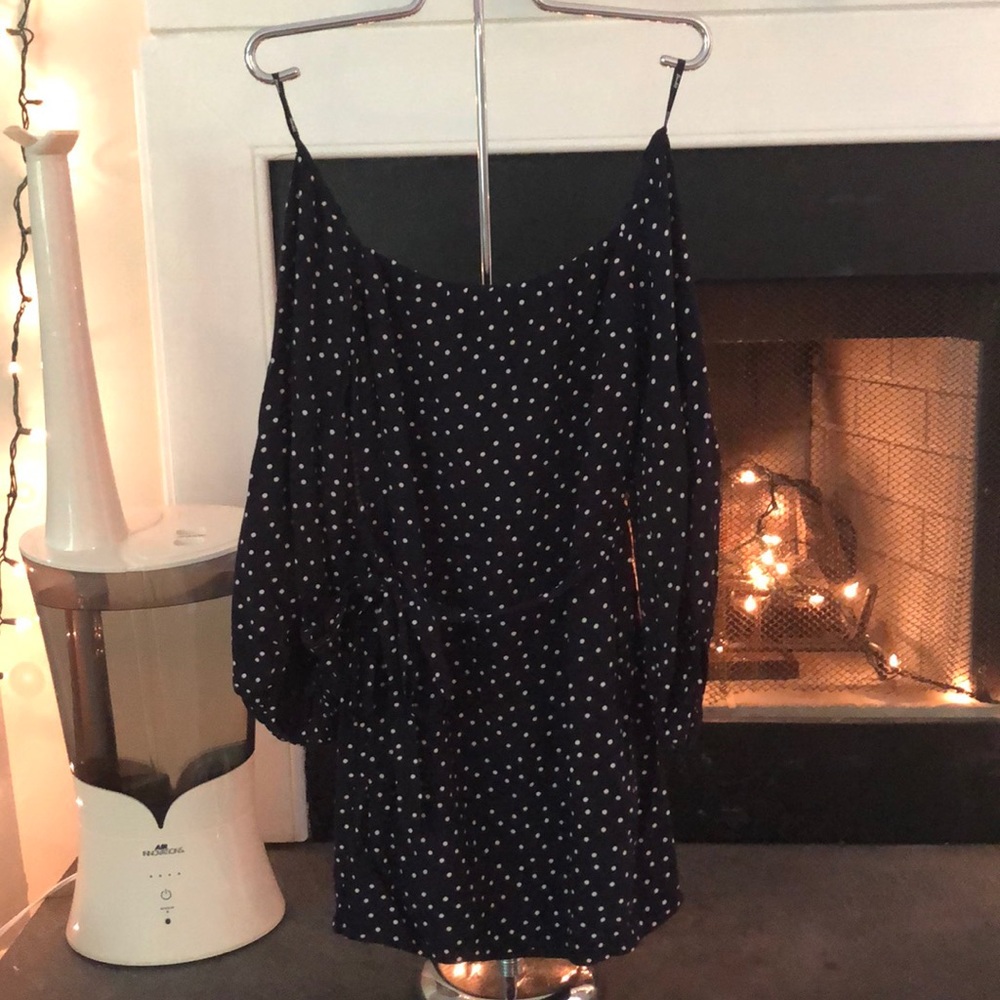 Navy off the Shoulder Mini Dress